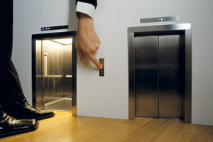 Miniature elevator artwork by Maurizio Cattelan