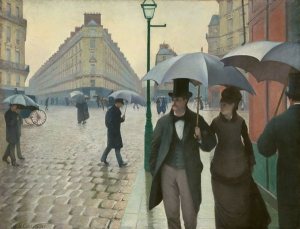Gustave Caillebotte, 'Paris Street; Rainy Day,' 1877. (Art Institute of Chicago/Metropolitan Museum of Art)